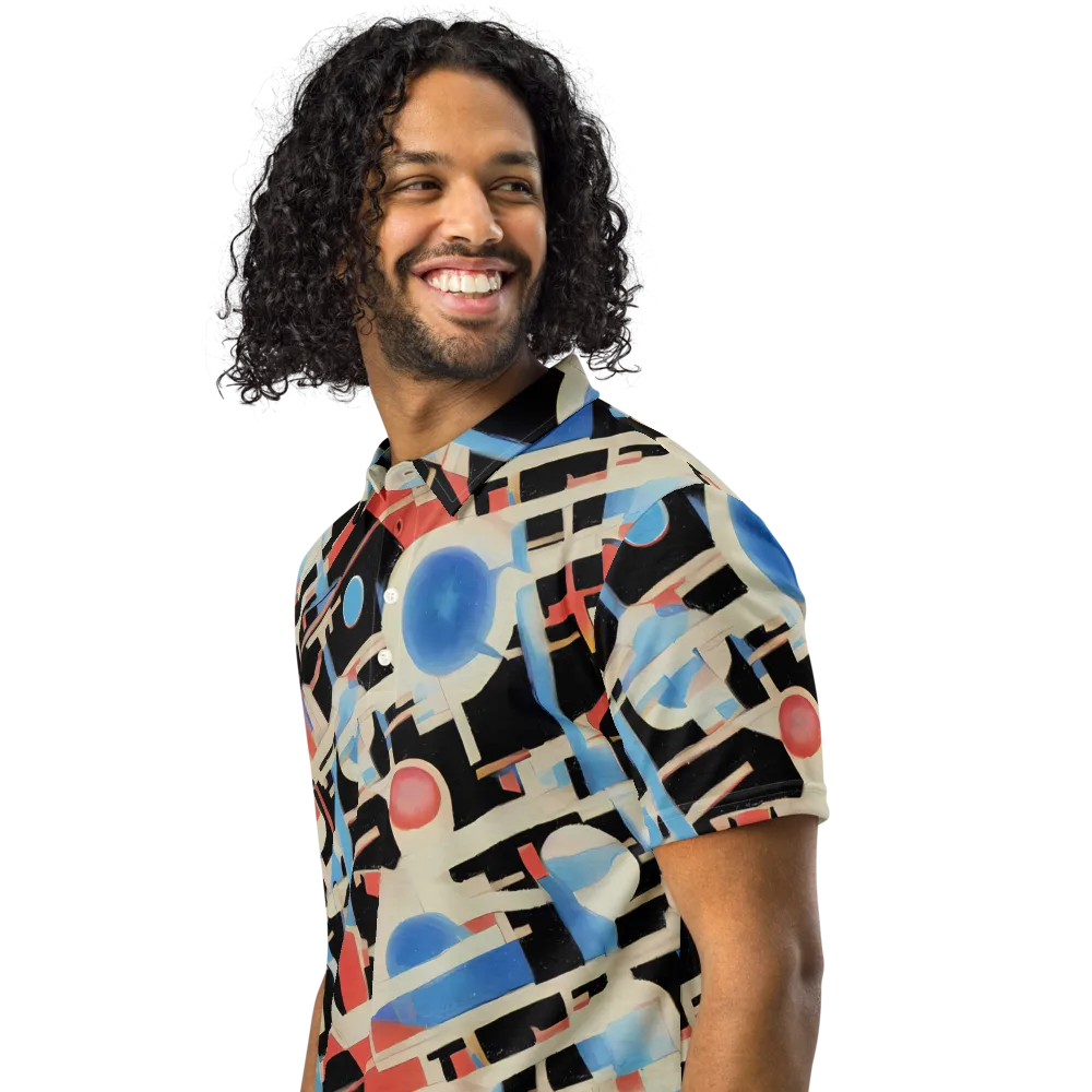 Orbit Deco on Men's Slim Fit Polo Shirt — Left Front