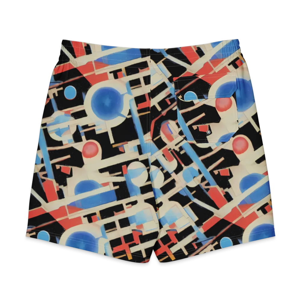 Orbit Deco on Men's Board Shorts — Back