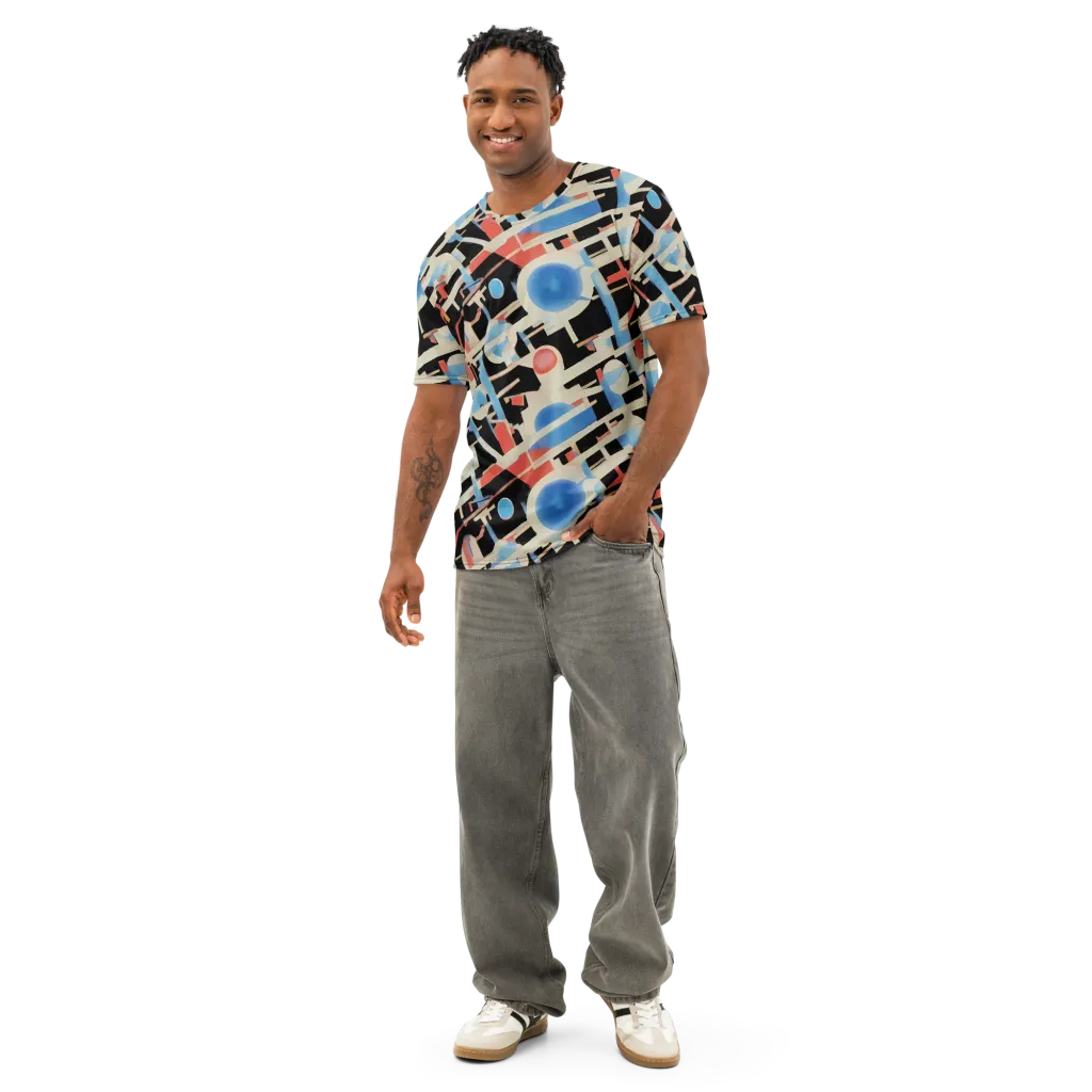 Orbit Deco on Men's Cotton Crew Neck T-Shirt — Front
