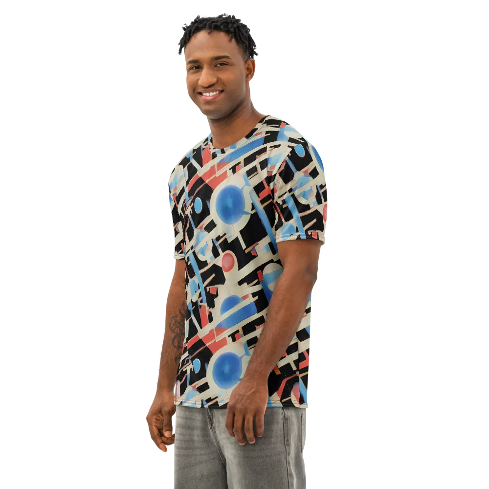 Orbit Deco on Men's Cotton Crew Neck T-Shirt — Left Front