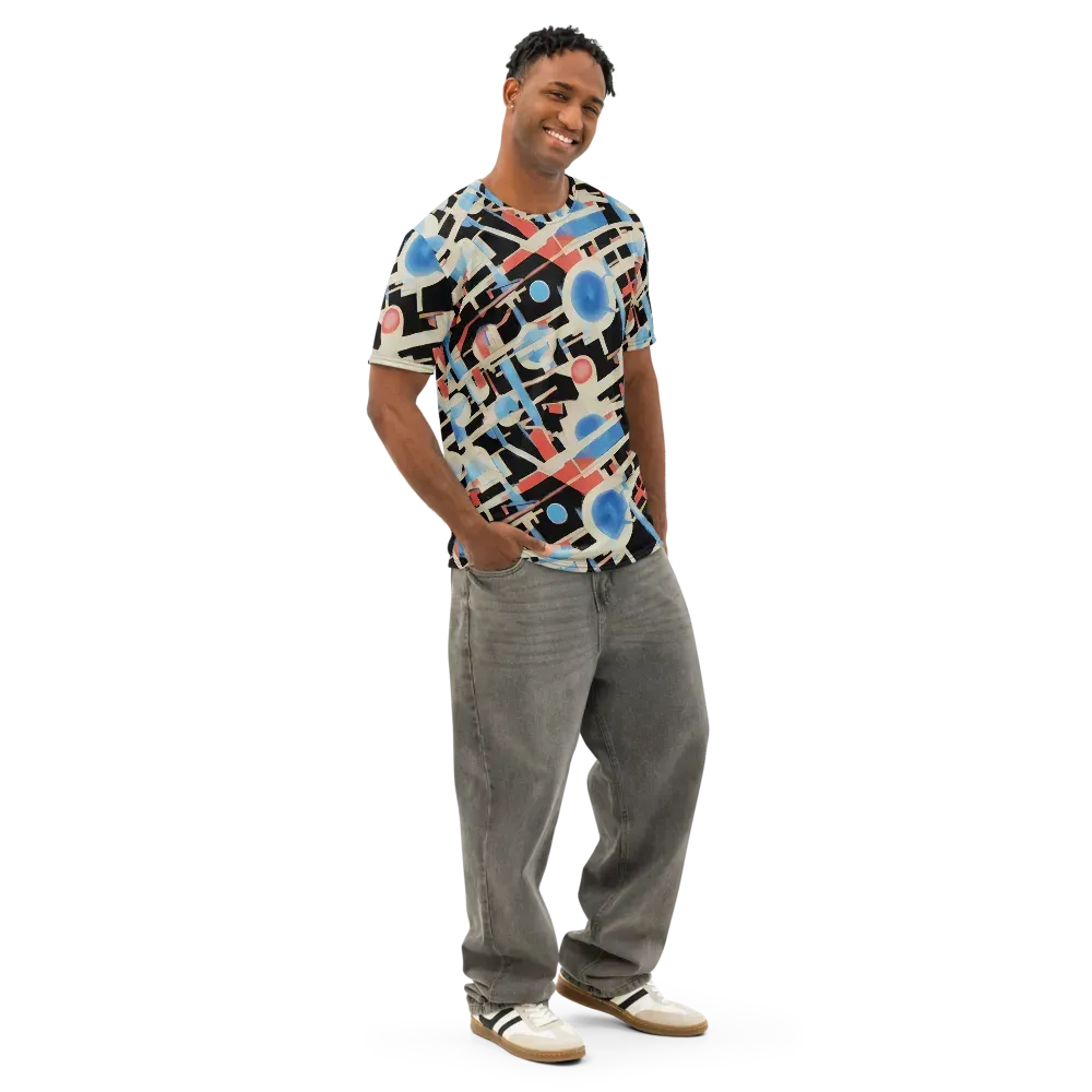 Orbit Deco on Men's Cotton Crew Neck T-Shirt — Right Front