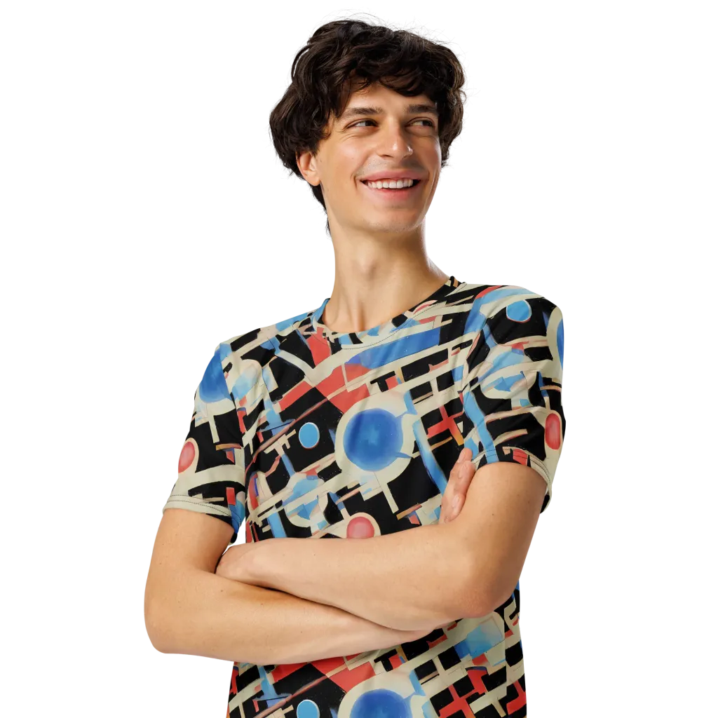 Orbit Deco on Men's Crew Neck T-Shirt — Left Front