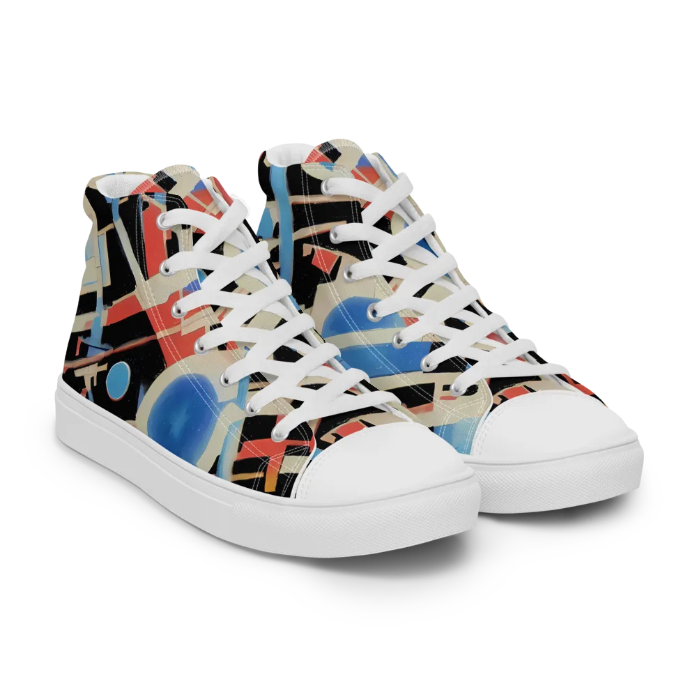 Orbit Deco on Men's High Top Canvas Shoes — Right Front
