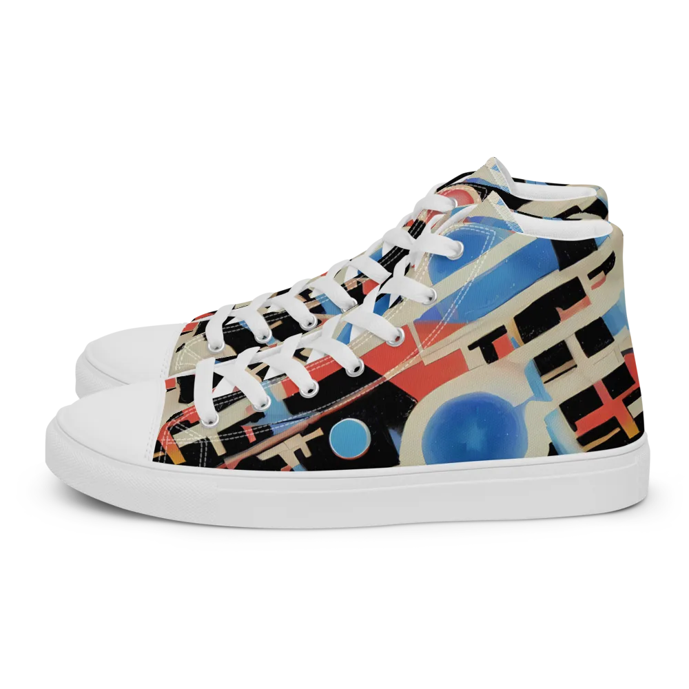 Orbit Deco on Men's High Top Canvas Shoes — Left