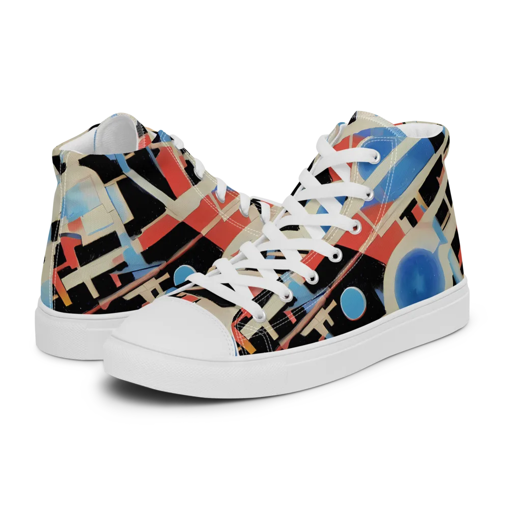 Orbit Deco on Men's High Top Canvas Shoes — Left