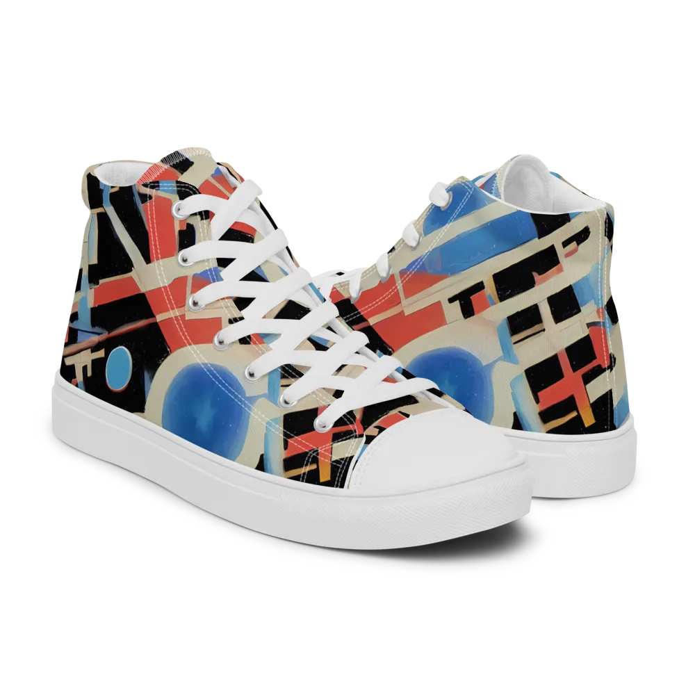 Orbit Deco on Men's High Top Canvas Shoes — Right