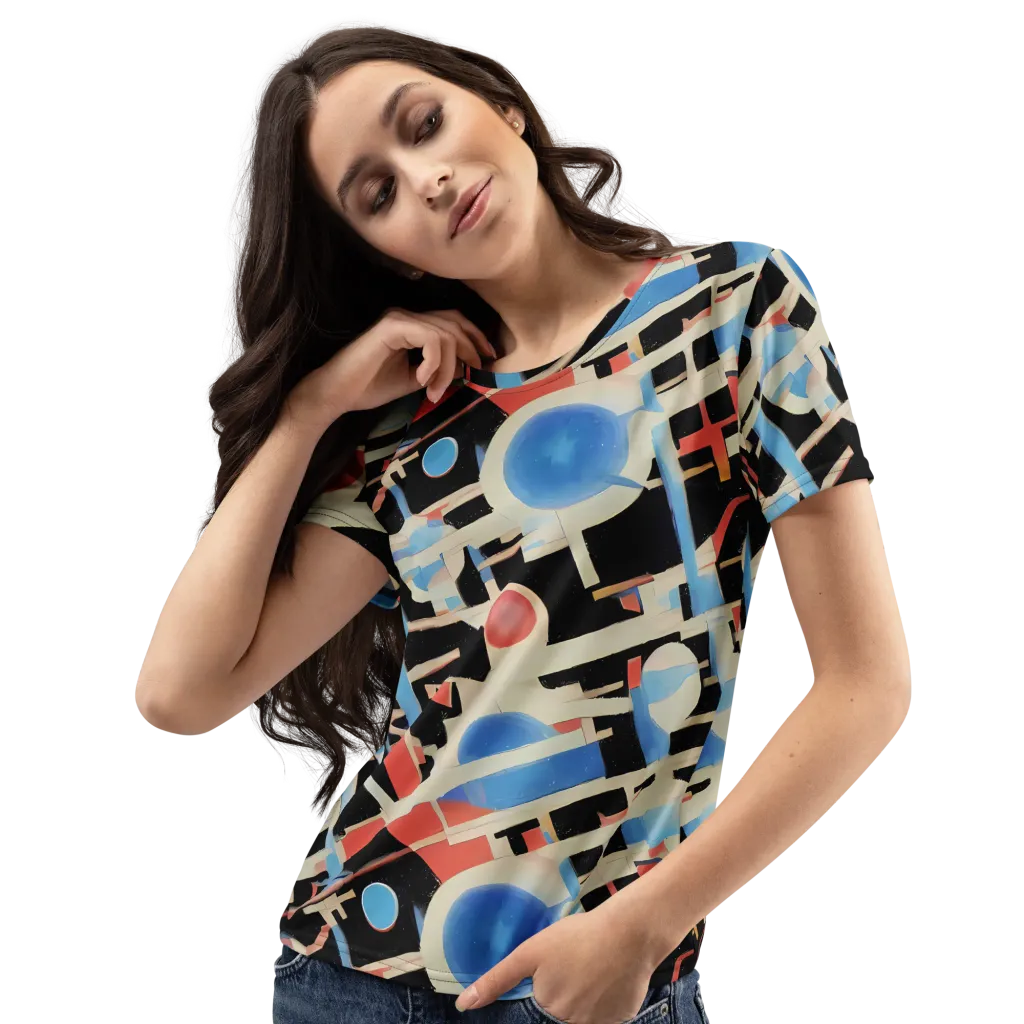 Orbit Deco on Women's Crew Neck T-Shirt — Left Front