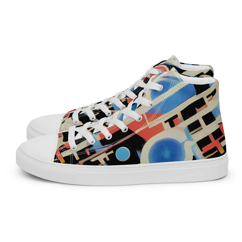 Orbit Deco on Women's High Top Canvas Shoes — Left