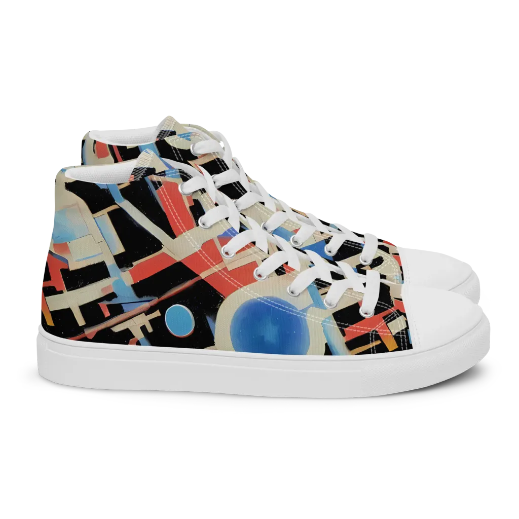Orbit Deco on Women's High Top Canvas Shoes — Right