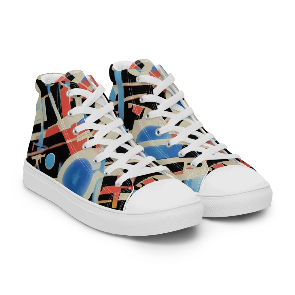 Orbit Deco on Women's High Top Canvas Shoes — Right Front