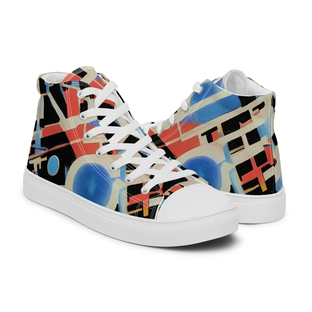 Orbit Deco on Women's High Top Canvas Shoes — Right