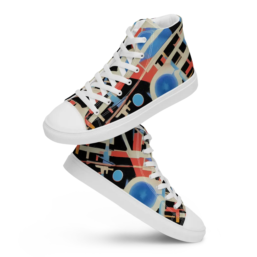 Orbit Deco on Women's High Top Canvas Shoes — Front
