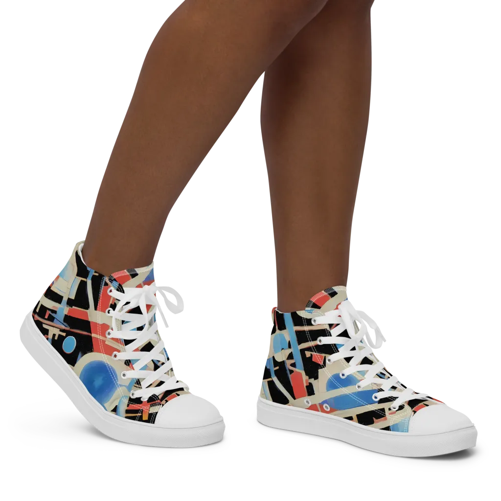 Orbit Deco on Women's High Top Canvas Shoes — Right