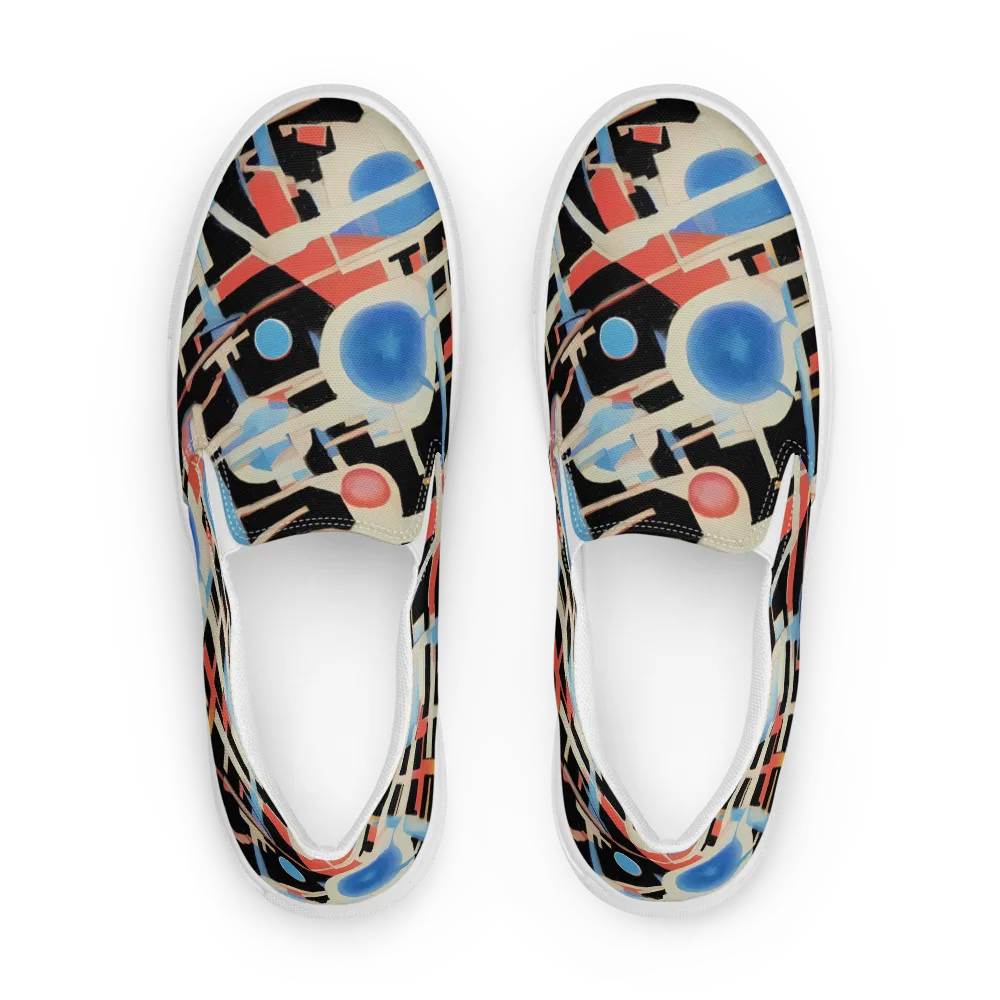 Orbit Deco on Men's Slip-On Canvas Shoes — Front