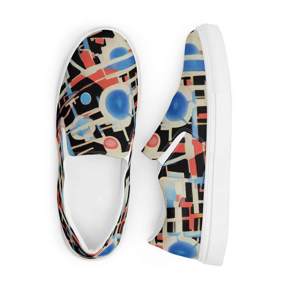 Orbit Deco on Men's Slip-On Canvas Shoes — Front