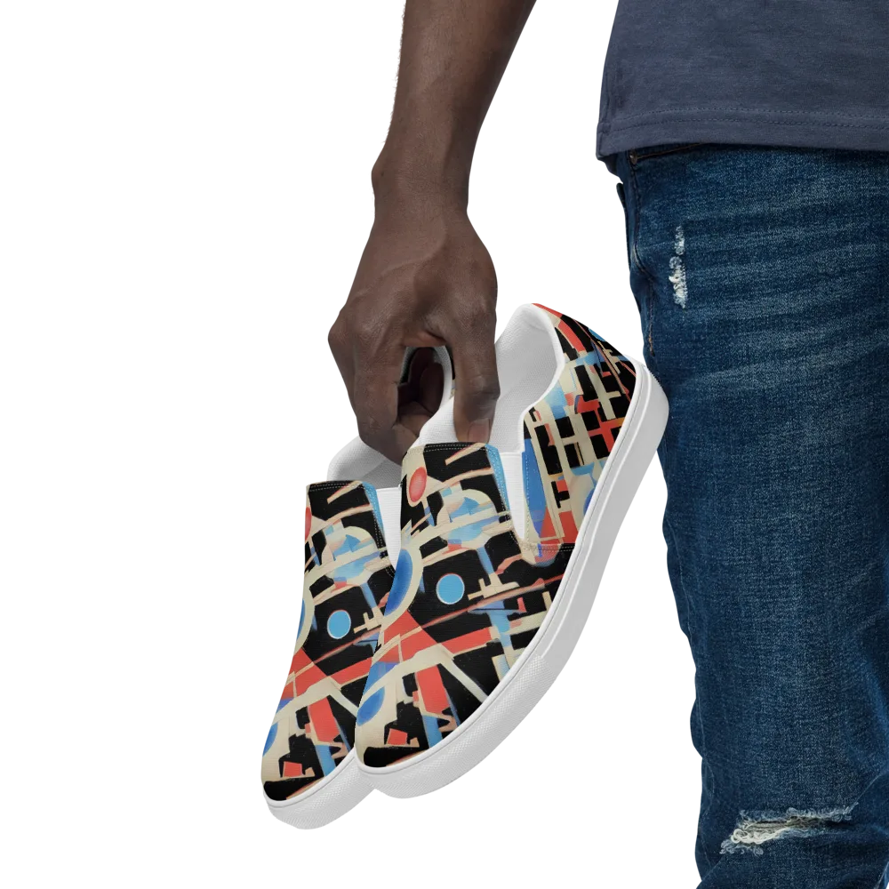 Orbit Deco on Men's Slip-On Canvas Shoes — Left Front