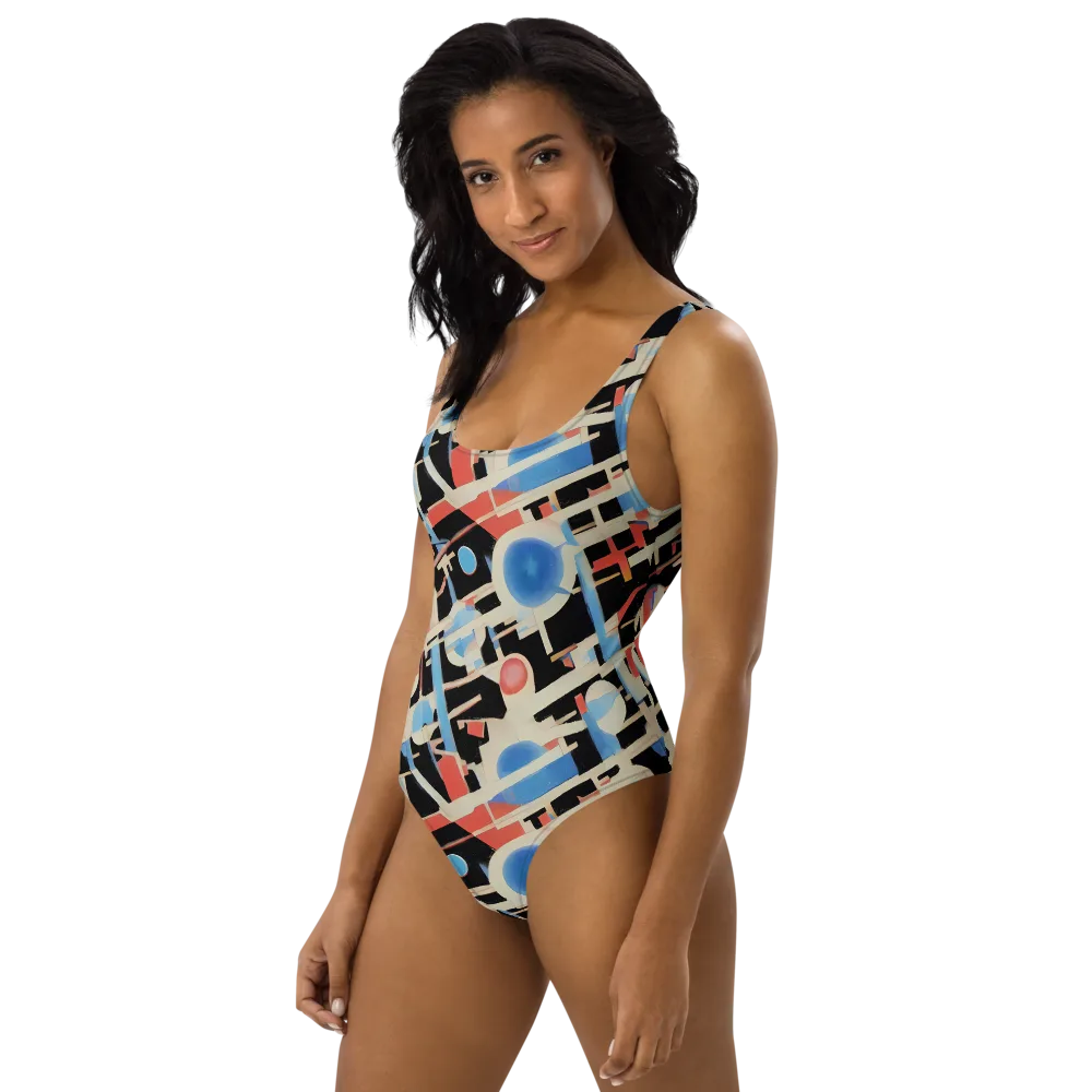 Orbit Deco on One-Piece Swimsuit — Left