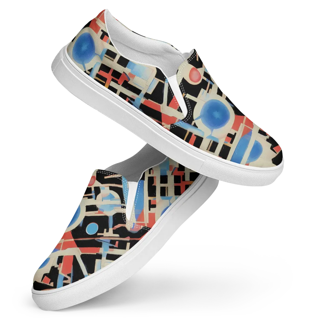 Orbit Deco on Women's Slip-On Canvas Shoes — Front