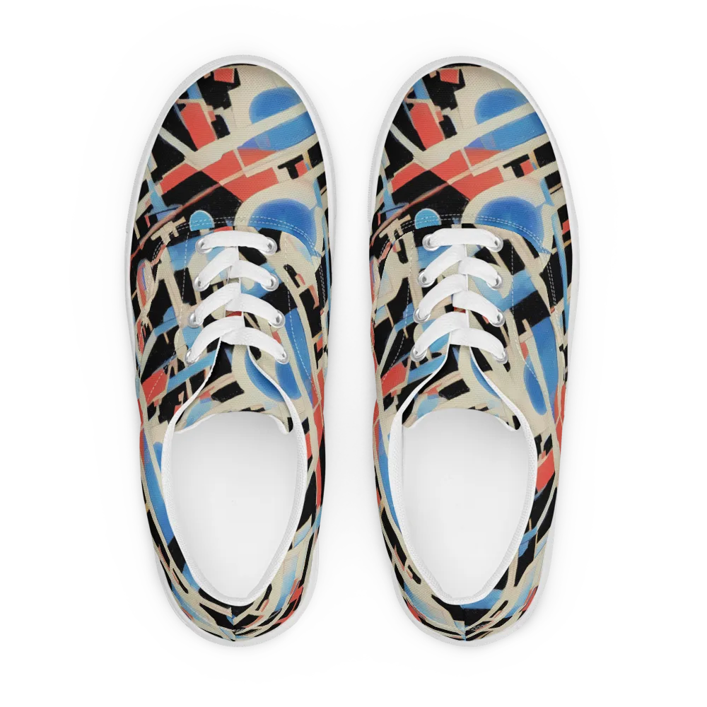 Orbit Deco on Men's Lace-Up Canvas Shoes — Front