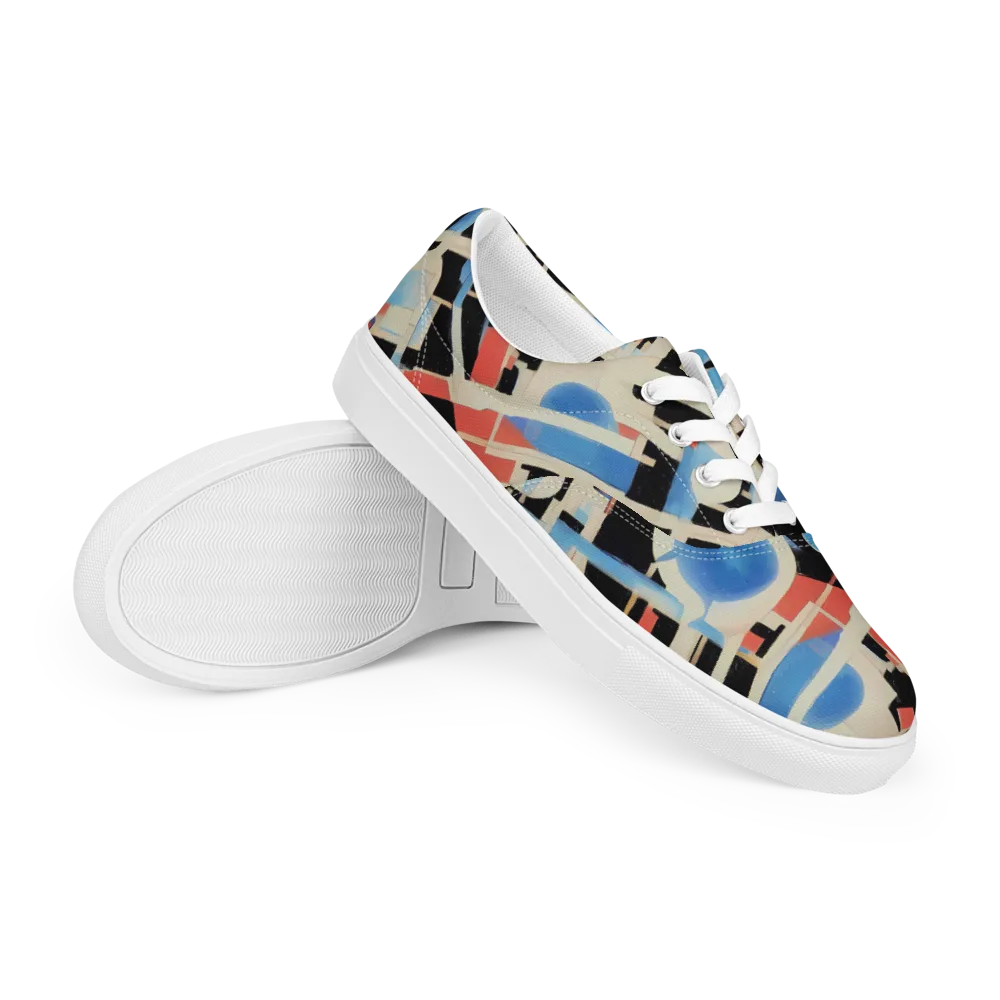 Orbit Deco on Men's Lace-Up Canvas Shoes — Right Front
