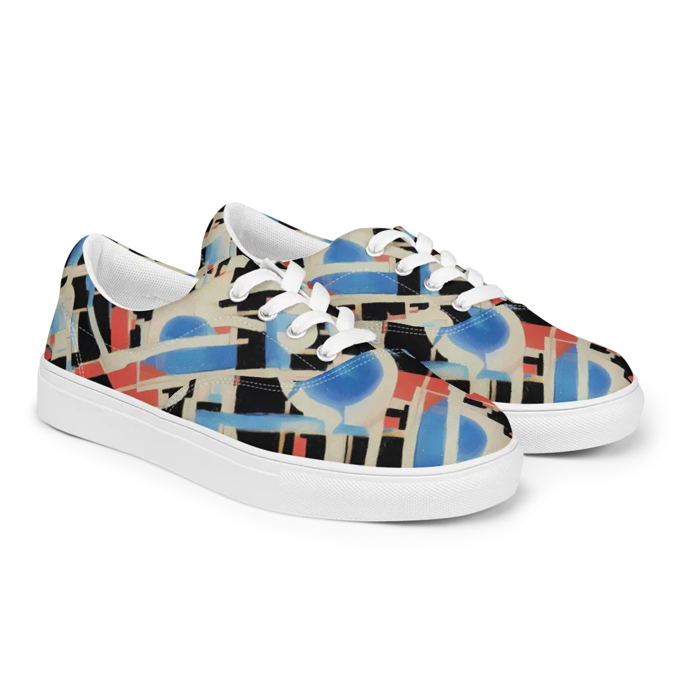 Orbit Deco on Men's Lace-Up Canvas Shoes — Right Front