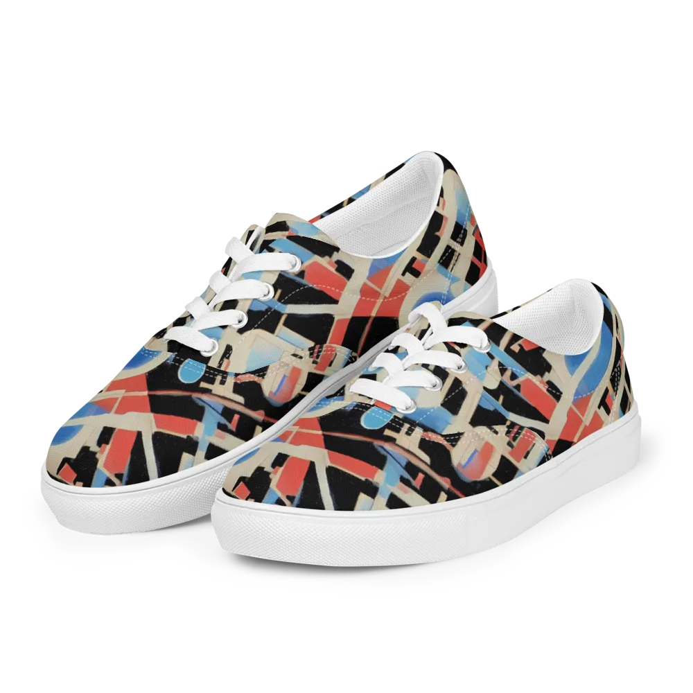 Orbit Deco on Men's Lace-Up Canvas Shoes — Left Front