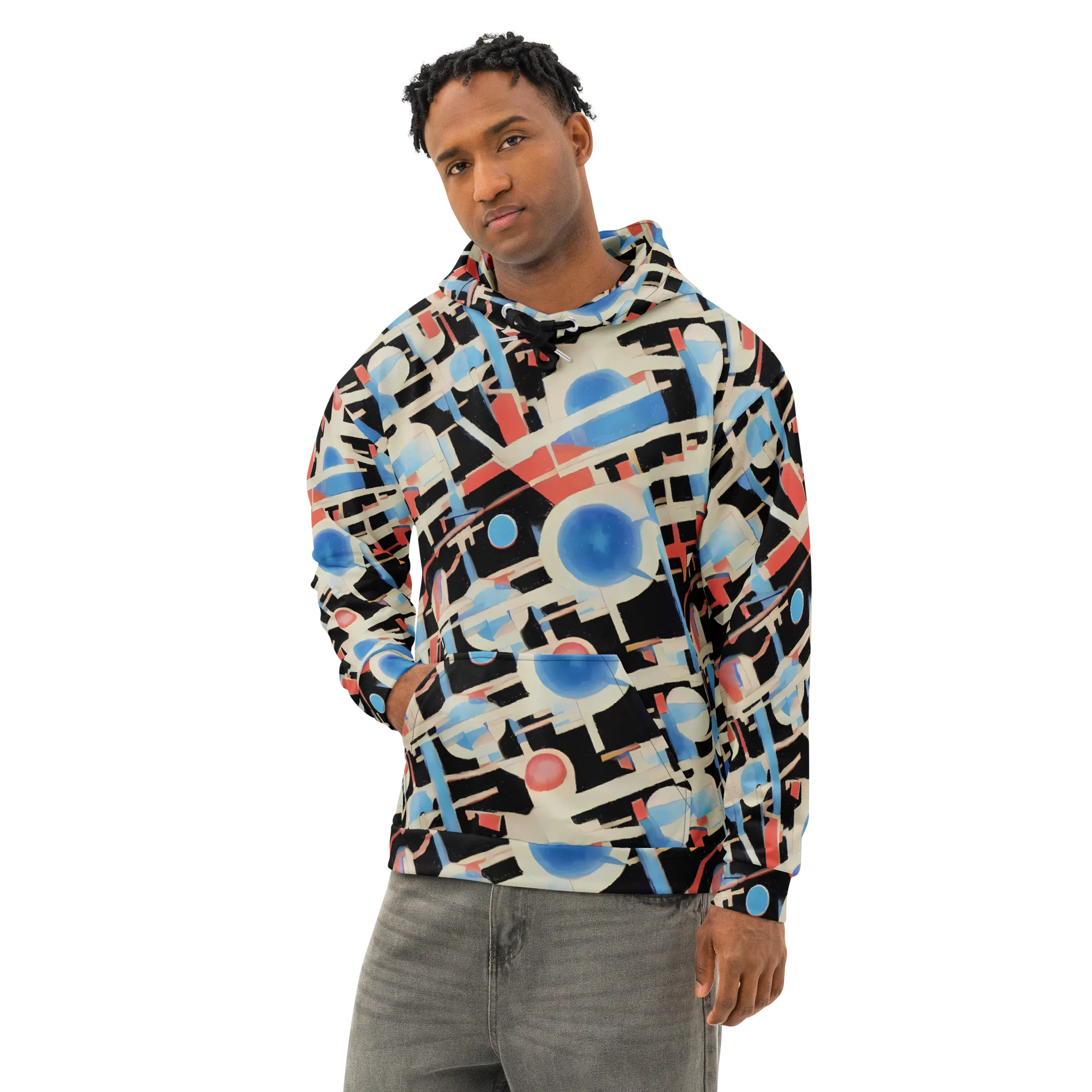 Orbit Deco on Cotton Hoodie — Left Front