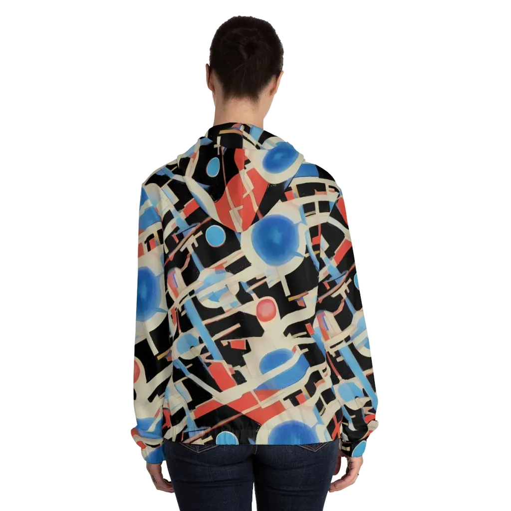 Orbit Deco on Women's Full-Zip Hoodie — Back On Person