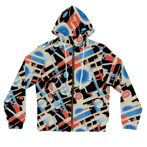 Orbit Deco on a Women's Full-Zip Hoodie