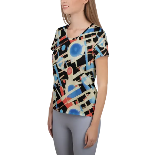 Orbit Deco on a Women's Athletic T-Shirt