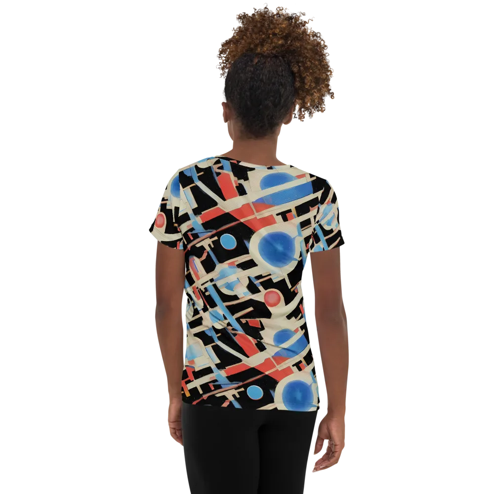 Orbit Deco on Women's Athletic T-Shirt — Back