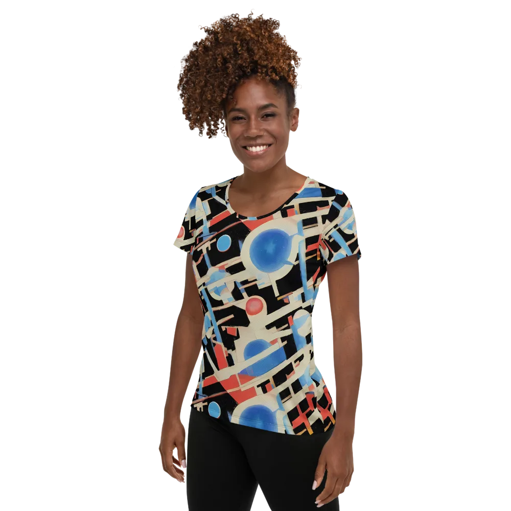 Orbit Deco on Women's Athletic T-Shirt — Left
