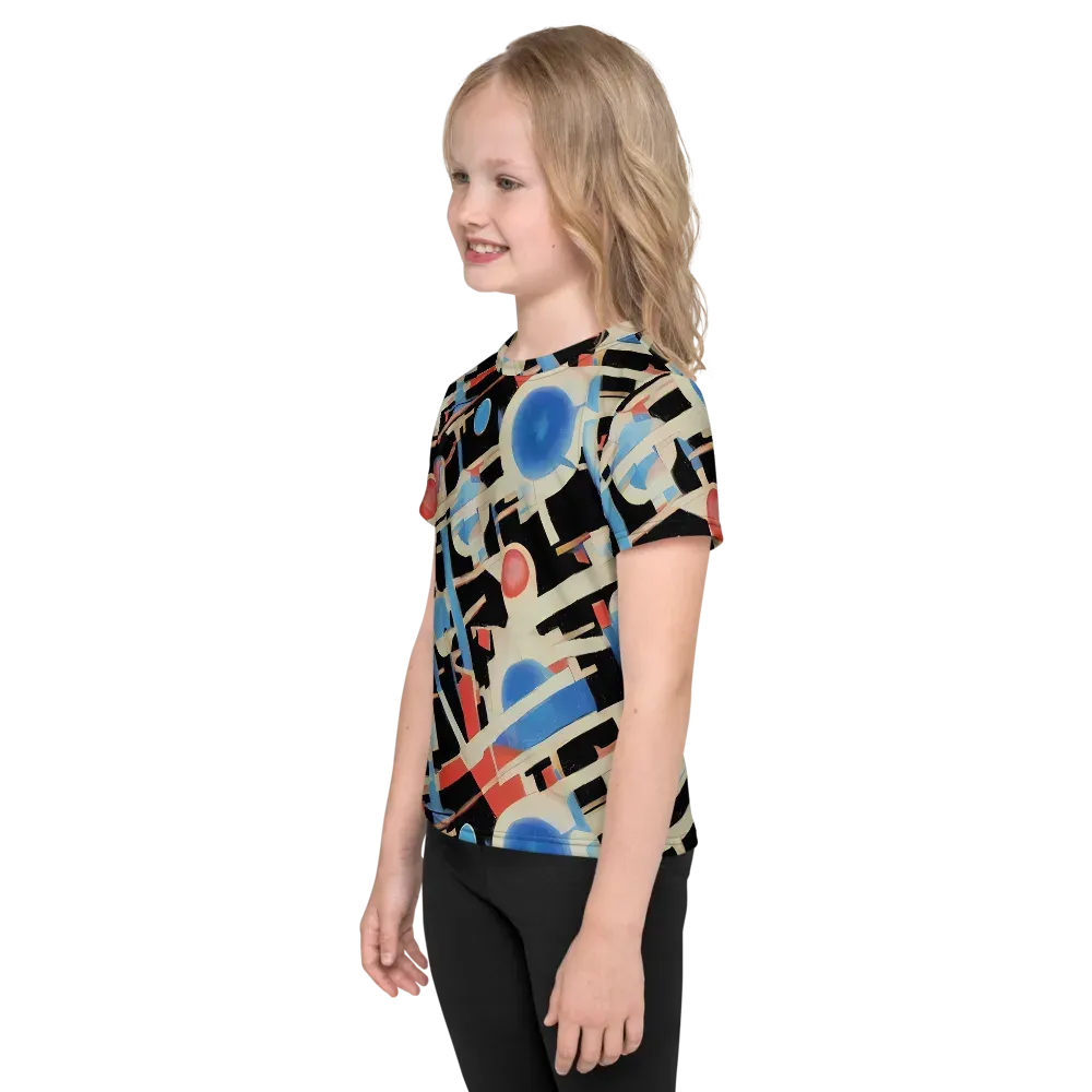Orbit Deco on Kids Crew Neck T-Shirt — Left