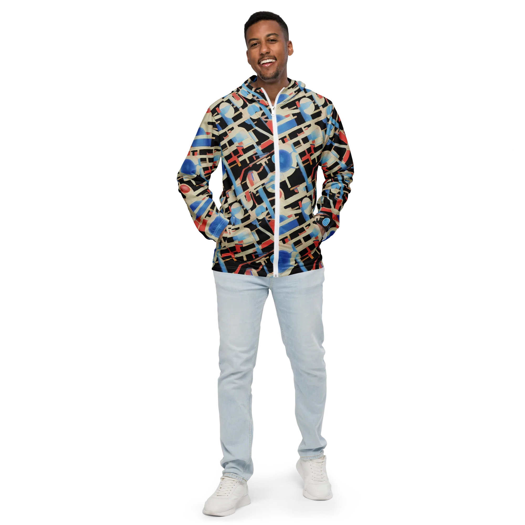 Orbit Deco on Men's Windbreaker — Front