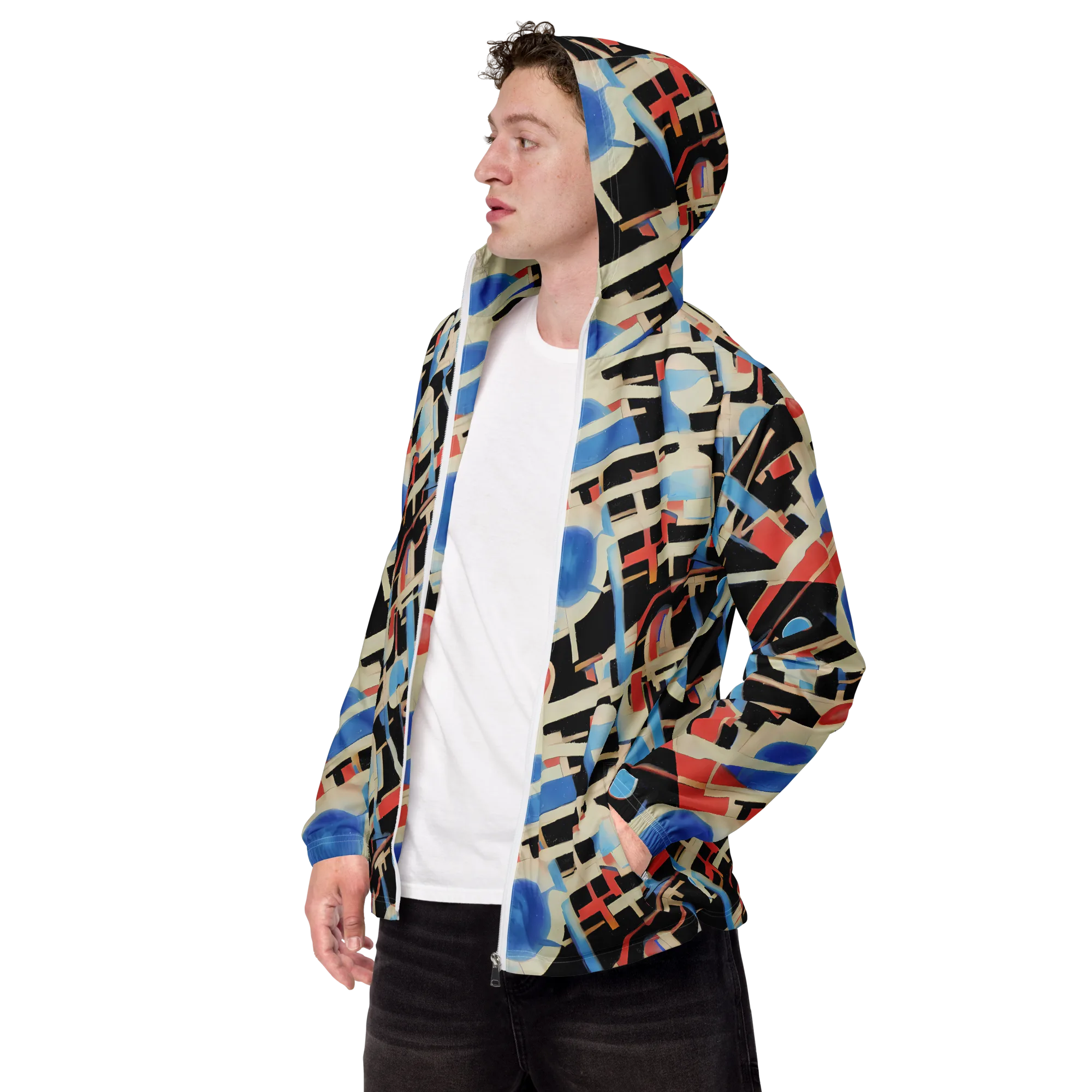 Orbit Deco on Men's Windbreaker — Left Front