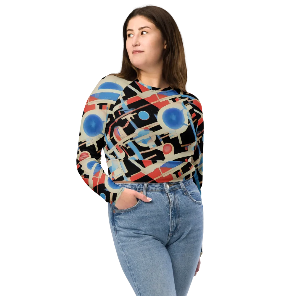 Orbit Deco on Long Sleeve Crop Top — Front
