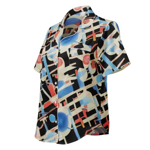 Orbit Deco on a Women's Short Sleeve Pajama Top