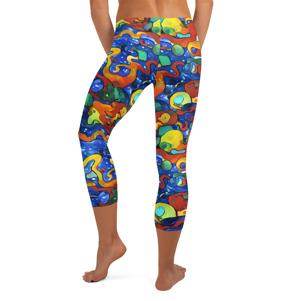Technicolor Tide on Capri Leggings — Back
