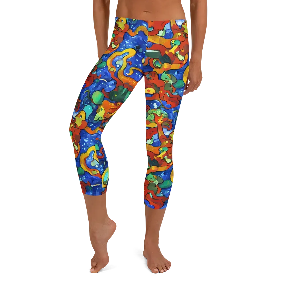 Technicolor Tide on Capri Leggings — Front