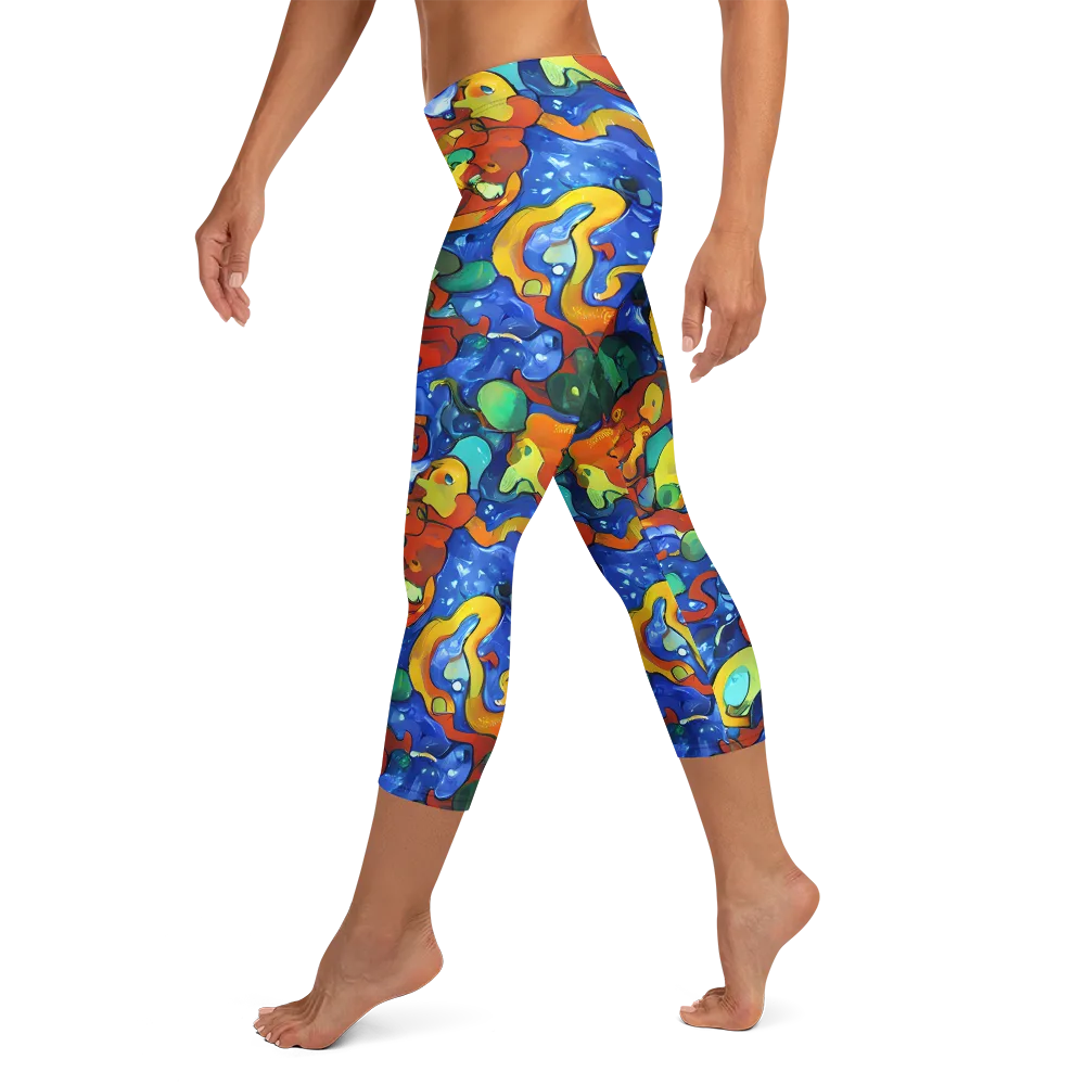 Technicolor Tide on Capri Leggings — Left