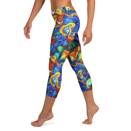 Technicolor Tide on a Capri Leggings