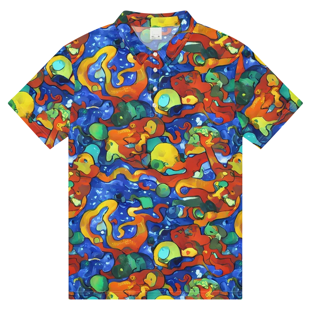 Technicolor Tide on Men's Slim Fit Polo Shirt — Front