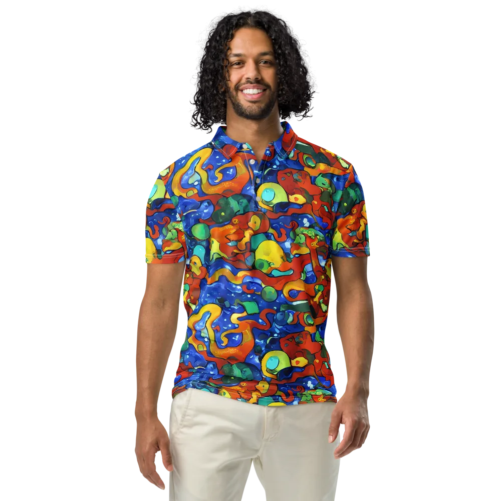 Technicolor Tide on Men's Slim Fit Polo Shirt — Front