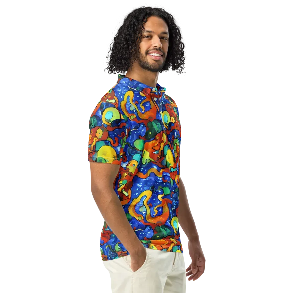 Technicolor Tide on Men's Slim Fit Polo Shirt — Right Front
