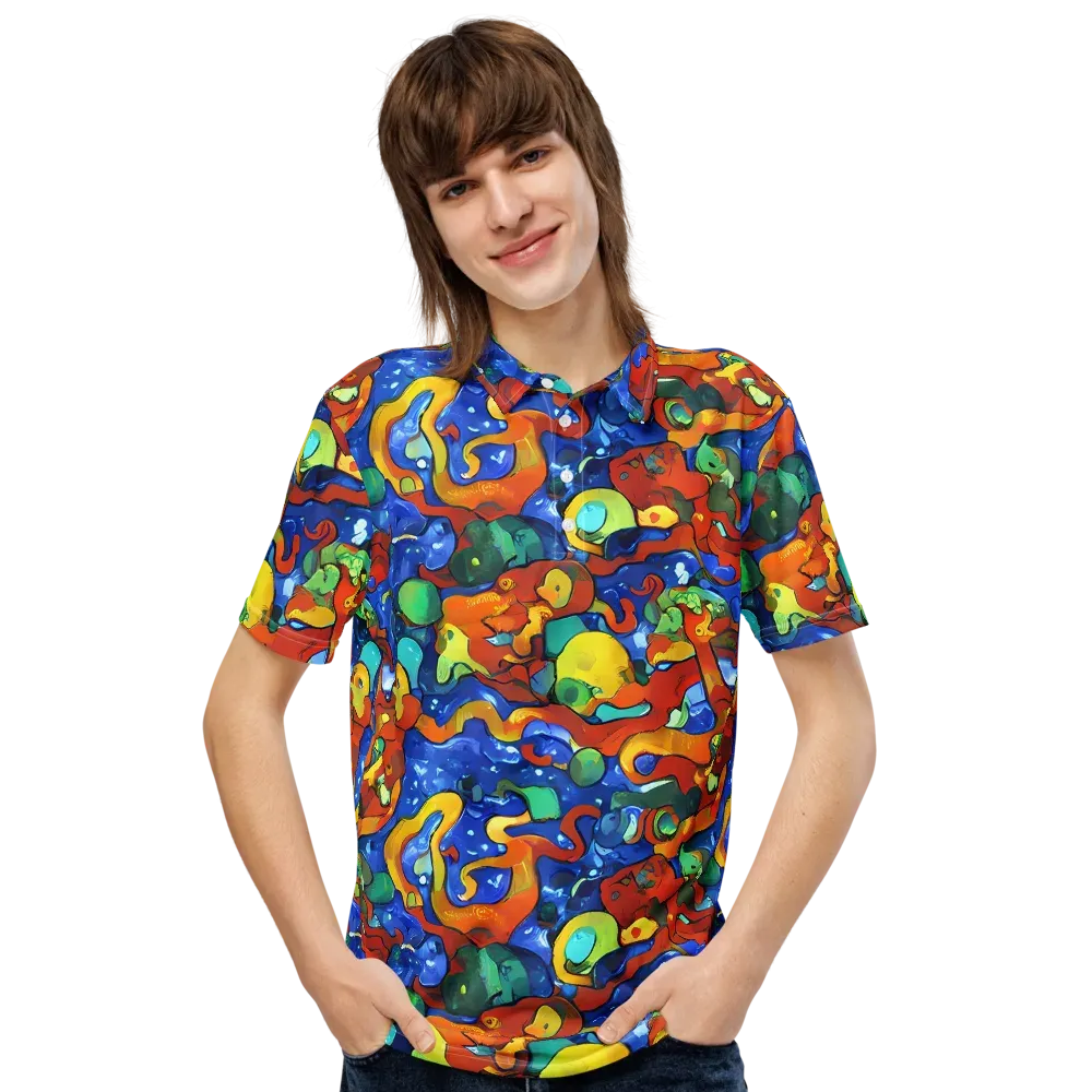 Technicolor Tide on Men's Slim Fit Polo Shirt — Front