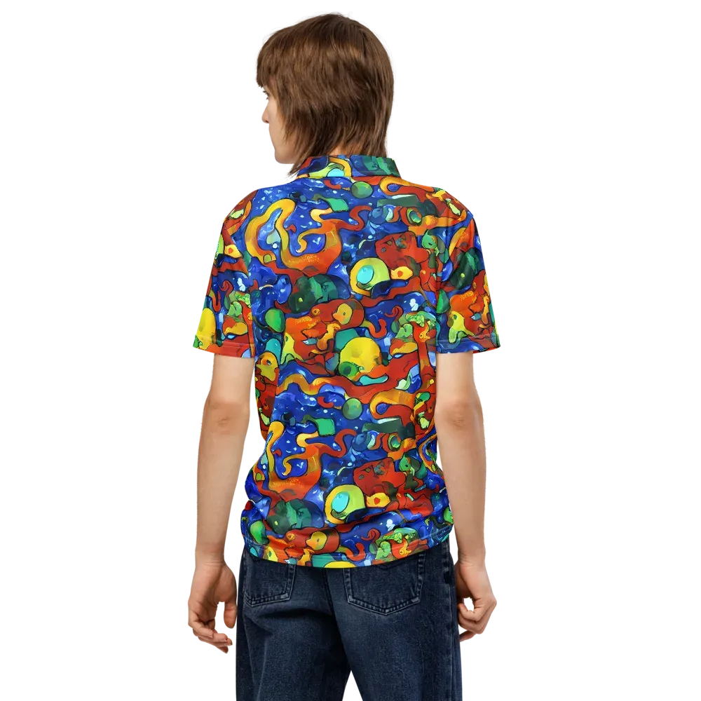 Technicolor Tide on Men's Slim Fit Polo Shirt — Back