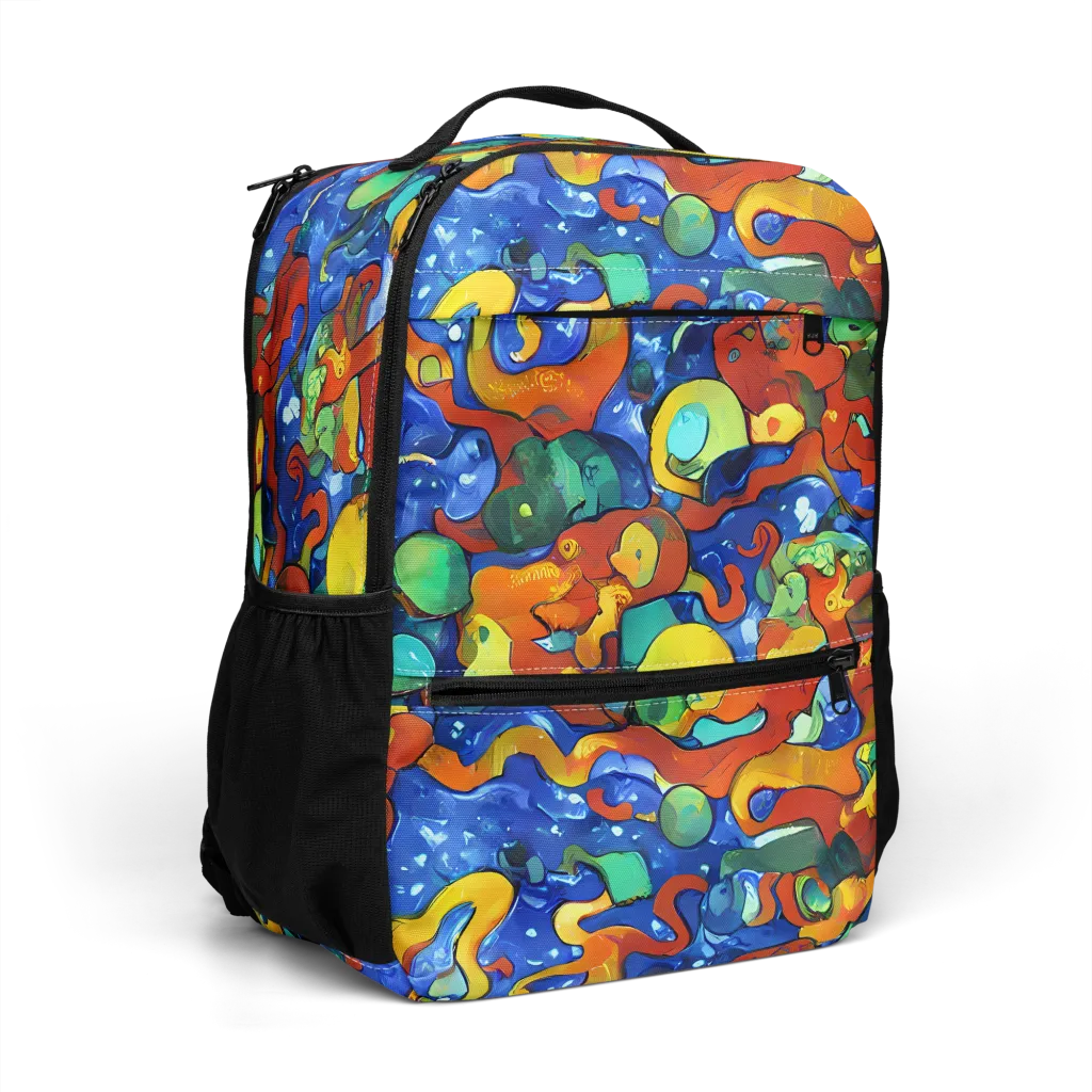 Technicolor Tide on Utility Backpack — Right Front
