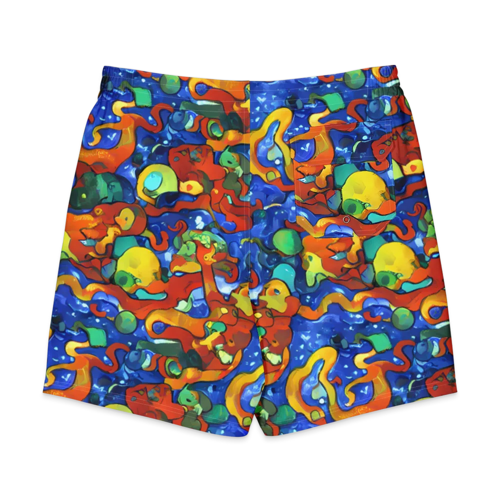 Technicolor Tide on Men's Board Shorts — Back