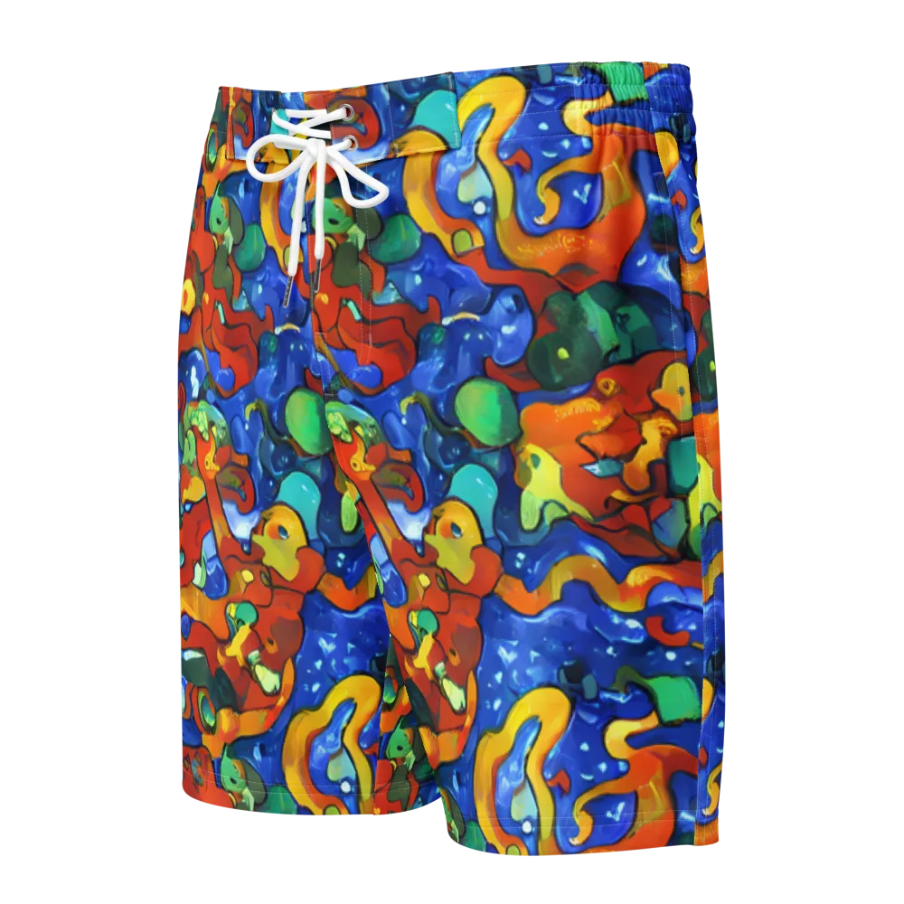 Technicolor Tide on Men's Board Shorts — Front