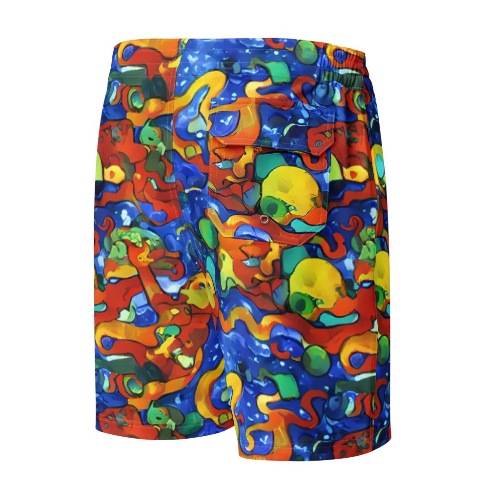 Technicolor Tide on Men's Board Shorts — Back
